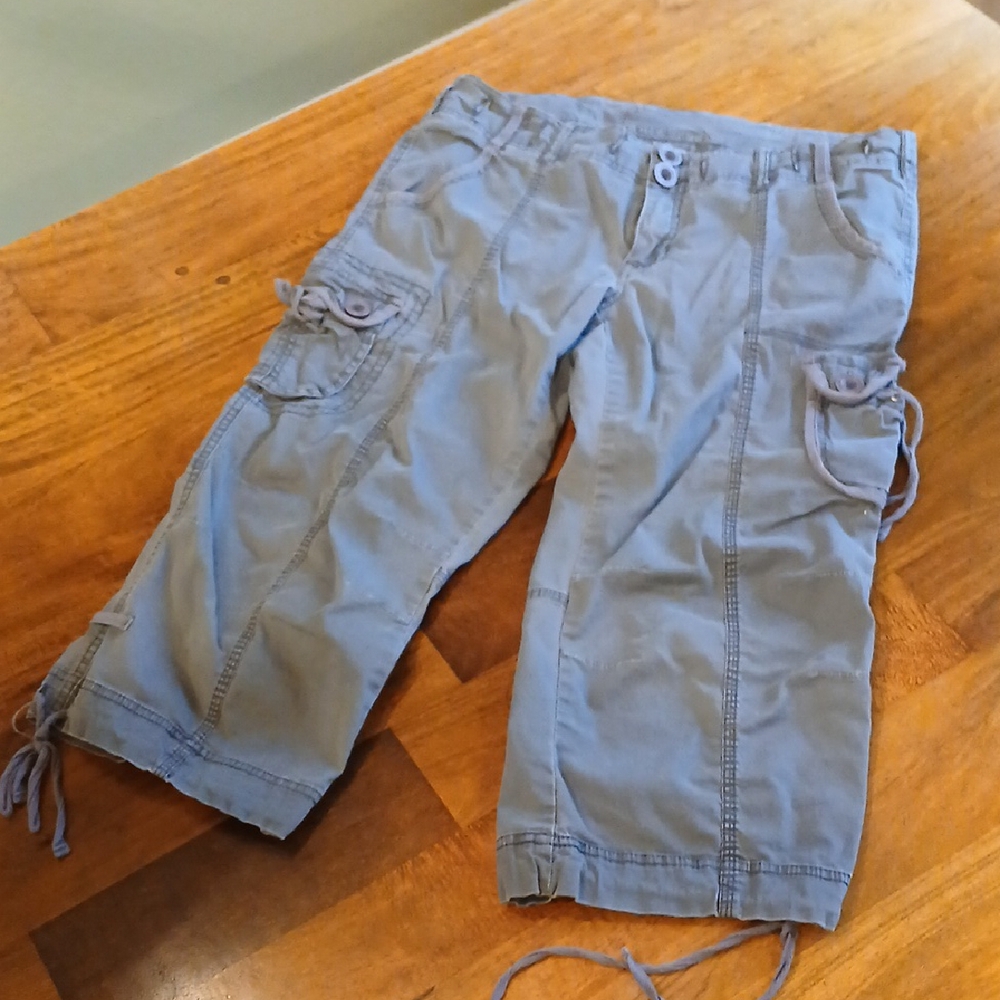 Haute Monde Long Gray Cargo Shorts Relaxed Fit